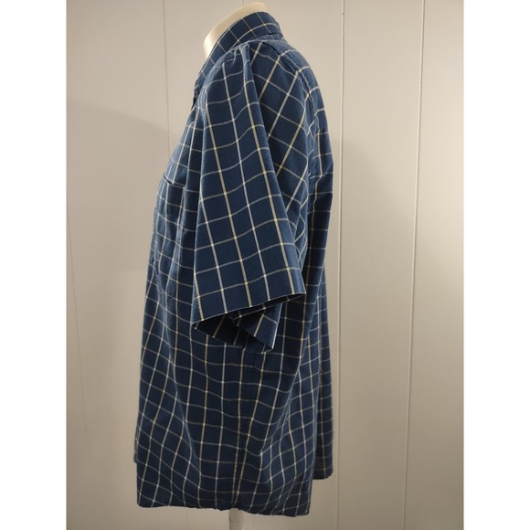 Natural Issue Button Down Shirt Mens M Blue Check Wrinkle Free Short Sleeve Grid - Picture 4 of 9